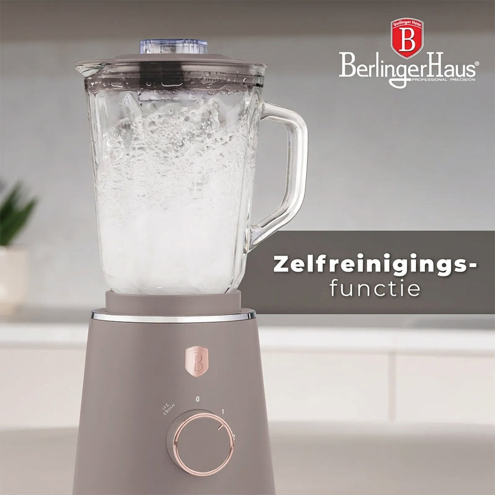 BerlingerHaus Standmixer Taupe - Glaskanne - 1,5 Liter - 1000W