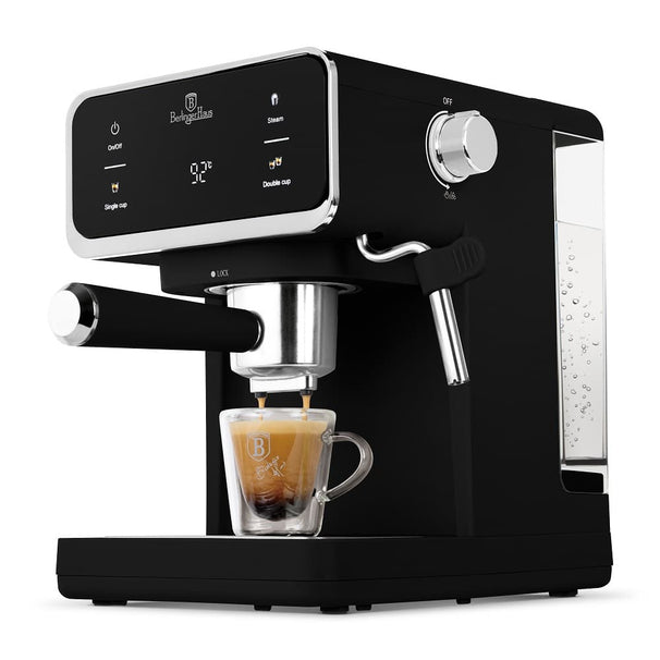 BerlingerHaus Espressomaschine / Kolbenmaschine Digital Matt Schwarz - 3-in-1 - 20 Bar - 1,0 Liter