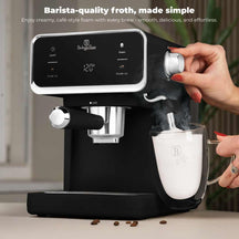 BerlingerHaus Espressomaschine / Kolbenmaschine Digital Matt Schwarz - 3-in-1 - 20 Bar - 1,0 Liter