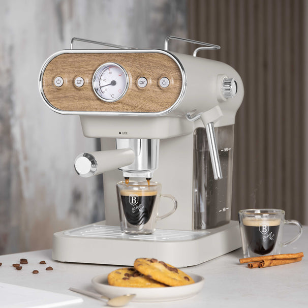 BerlingerHaus Espressomaschine / Siebträgermaschine Digital Matt Creme - 3-in-1 - 20 Bar - 1,0 Liter