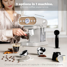 BerlingerHaus Espressomaschine / Siebträgermaschine Digital Matt Creme - 3-in-1 - 20 Bar - 1,0 Liter