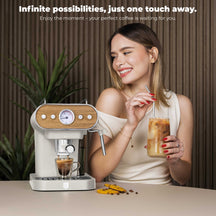 BerlingerHaus Espressomaschine / Siebträgermaschine Digital Matt Creme - 3-in-1 - 20 Bar - 1,0 Liter