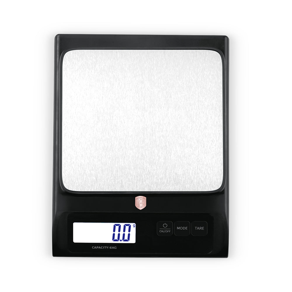 BerlingerHaus Küchenwaage Digital Schwarz Roségold - Maximal 6 kg