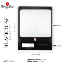 BerlingerHaus Küchenwaage Digital Schwarz Roségold - Maximal 6 kg