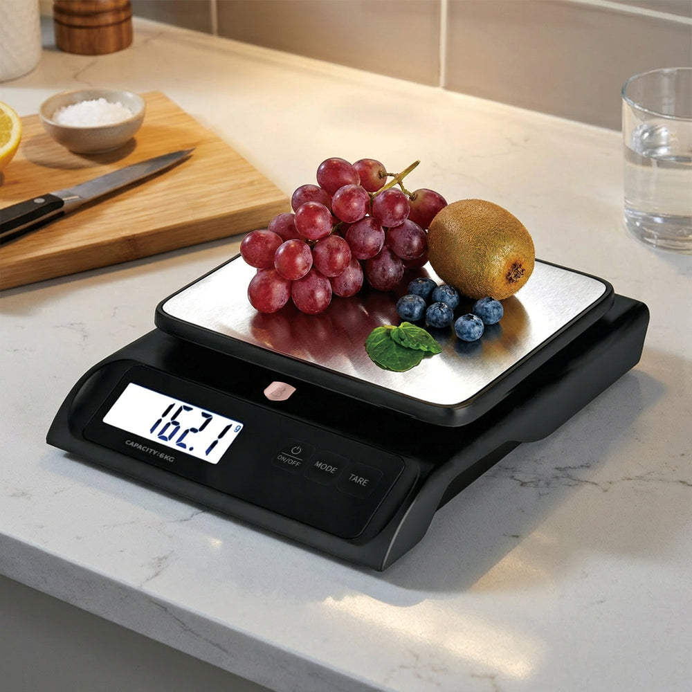 BerlingerHaus Küchenwaage Digital Schwarz Roségold - Maximal 6 kg