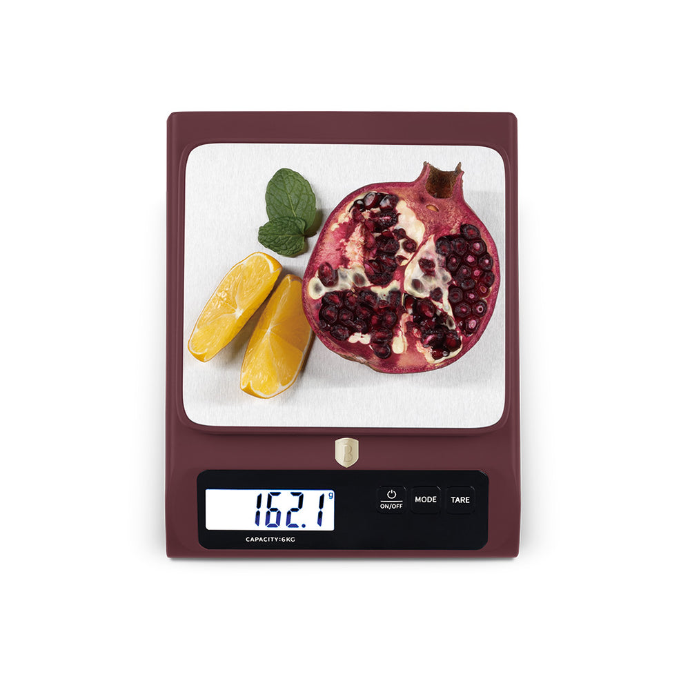 BerlingerHaus Küchenwaage Digital Bordeaux - Maximal 6 kg