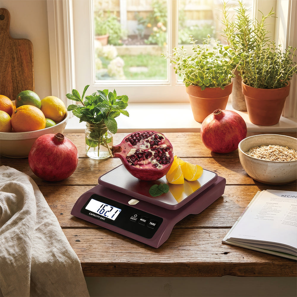 BerlingerHaus Küchenwaage Digital Bordeaux - Maximal 6 kg