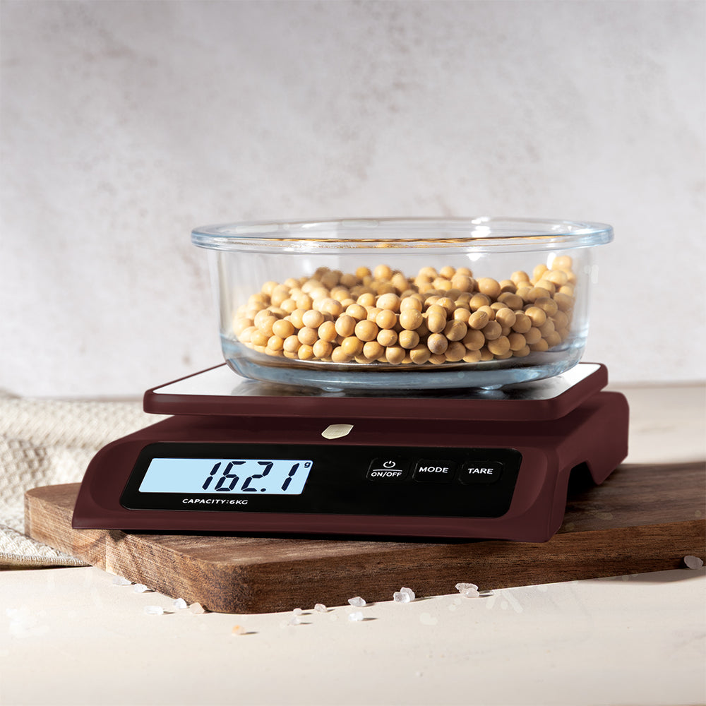 BerlingerHaus Küchenwaage Digital Bordeaux - Maximal 6 kg
