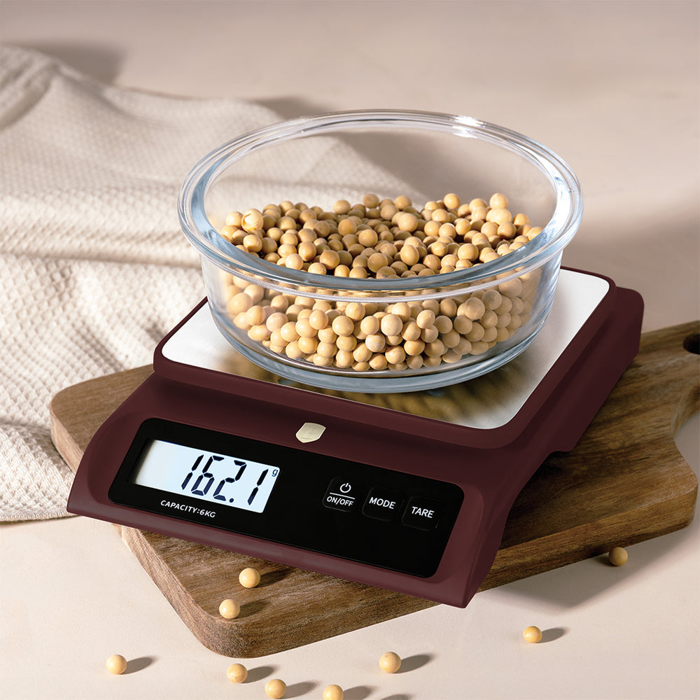 BerlingerHaus Küchenwaage Digital Bordeaux - Maximal 6 kg