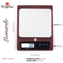 BerlingerHaus Küchenwaage Digital Bordeaux - Maximal 6 kg