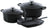 BK Topfset Bourgogne Jet Black Gusseisen 3-teilig - Bräter ø 24, 28 cm & Grillpfanne 26x26 cm - geeignet für alle Wärmequellen