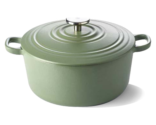 BK Bräter Bourgogne Olive Green Gusseisen ø 24 cm / 4,2 Liter - emaillierte Antihaftbeschichtung