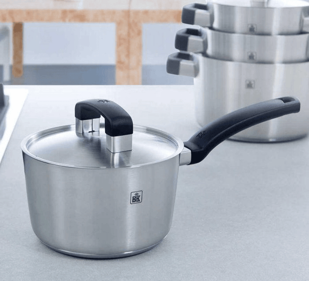 BK Topfset Conical Cool 5-teilig - Edelstahl - Kochtöpfe ø 16, 18, 20, 24 cm & Stieltopf ø 16 cm