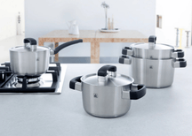 BK Topfset Conical Cool 5-teilig - Edelstahl - Kochtöpfe ø 16, 18, 20, 24 cm & Stieltopf ø 16 cm