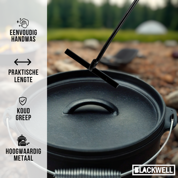 Blackwell Deksellifter für Bräter - Dutch Oven - Schwarz Stahl - 42 cm