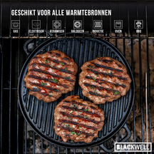 Blackwell Pfannenset aus Gusseisen – Bratpfannen 16, 20 & 25 cm & Grillplatte Ø 30 cm – 4-teilig – geeignet für alle Herdarten