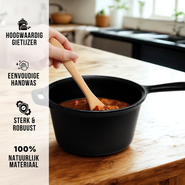 Blackwell Sauteuse Gusseisen / Stielkasserolle ø 18 cm - 1,5 Liter - ohne Antihaftbeschichtung