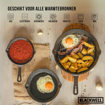 Blackwell Bratpfanne Gusseisen / Skillet Ø 16 cm – geeignet für alle Wärmequellen – ohne Antihaftbeschichtung