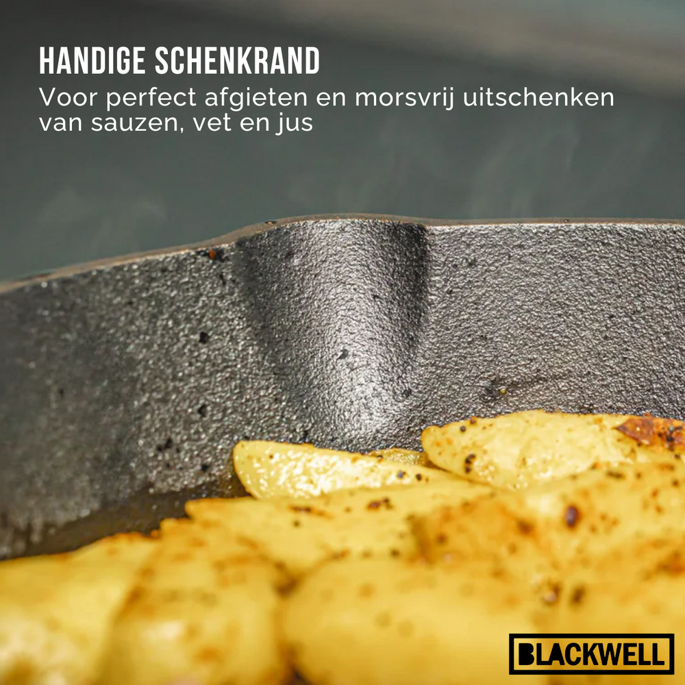 Blackwell Bratpfanne Gusseisen / Skillet Ø 16 cm – geeignet für alle Wärmequellen – ohne Antihaftbeschichtung