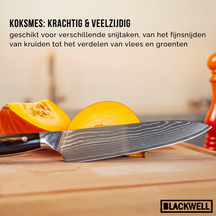 Blackwell Messerset (Kochmesser + Santokumesser + Nakirimesser + Officemesser) – Japanischer Stil – 67 Lagen Damaszenerstahl – VG10 – 4-teilig