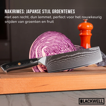 Blackwell Nakirimes Gemüsemesser im japanischen Stil – 67 Lagen Damaszenerstahl – VG10 – 17,5 cm