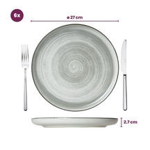 Cosy & Trendy Speiseteller Baltic Grey ø 27 cm - 6 stuks