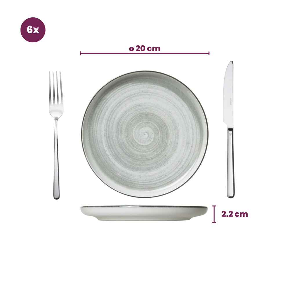 Cosy & Trendy Geschirrset Baltic Grey - 18-teilig / 6 Personen