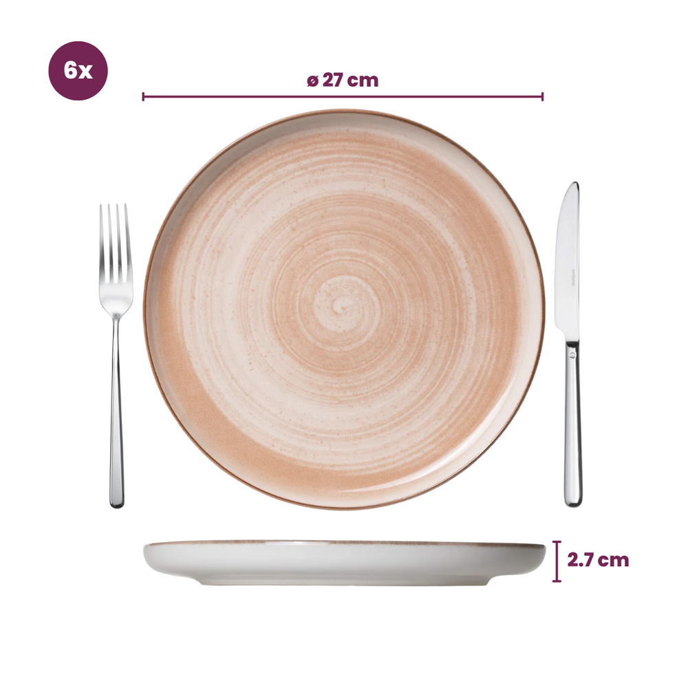 Cosy & Trendy Speiseteller Baltic Peach ø 27 cm - 6 stuks
