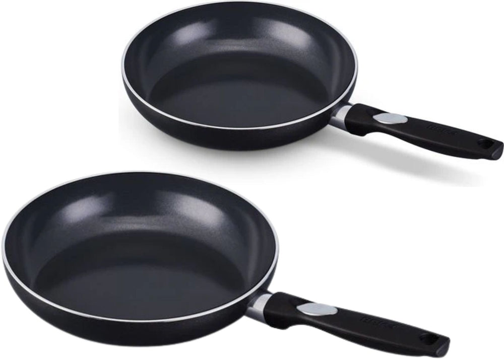 Sola Topfset Pearl 7-teilig Edelstahl - Downdraft geeignet - Kochtopf ø 16, 18, 20 cm & Stielkasserolle ø 16 cm + Bratpfanne ø 24, 28 cm + Bräter ø 24 cm