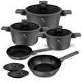 BerlingerHaus Topfset Matt Anthrazit 7-teilig - Kochtöpfe ø 20, 24, 28 cm, Bratpfannen ø 20 & 24 cm - geeignet für alle Wärmequellen