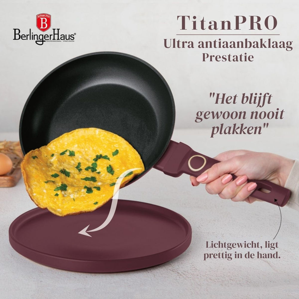 BerlingerHaus Topfset Matt Bordeaux 11-teilig - Kochtopf ø 20, 24, 28 cm, Bratpfanne ø 24, 28 cm & Stielkasserolle ø 16 cm - geeignet für alle Wärmequellen