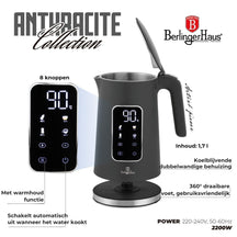 BerlingerHaus Wasserkocher Digital Matt Anthrazit - Temperaturregelung - 1,7 Liter - 2200W