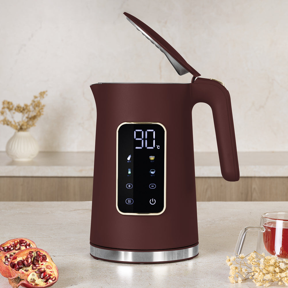 BerlingerHaus Wasserkocher Digital Matt Bordeaux - Temperatureinstellung - 1,7 Liter - 2200W