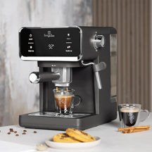 BerlingerHaus Espressomaschine / Siebträgermaschine Digital Matt Anthrazit - 3-in-1 - 20 Bar - 1,0 Liter