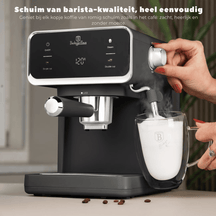 BerlingerHaus Espressomaschine / Siebträgermaschine Digital Matt Anthrazit - 3-in-1 - 20 Bar - 1,0 Liter