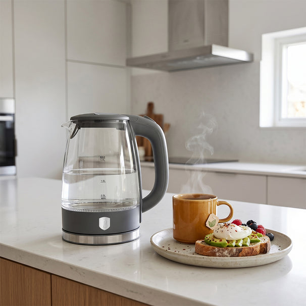 BerlingerHaus Wasserkocher Glas Matt Anthrazit - 1,7 Liter - 2200W