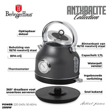 BerlingerHaus Wasserkocher Matt Antrazit - mit Thermometer - 1,7 Liter - 2200W
