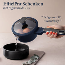 BerlingerHaus Topfset Matt Blau 11-teilig - Kochtopf ø 20, 24, 28 cm, Bratpfanne ø 24, 28 cm & Stielkasserolle ø 16 cm - Geeignet für alle Wärmequellen