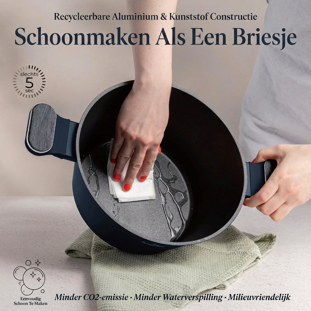 BerlingerHaus Topfset Matt Blau 11-teilig - Kochtopf ø 20, 24, 28 cm, Bratpfanne ø 24, 28 cm & Stielkasserolle ø 16 cm - Geeignet für alle Wärmequellen
