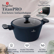 BerlingerHaus Topfset Matt Blau 11-teilig - Kochtopf ø 20, 24, 28 cm, Bratpfanne ø 24, 28 cm & Stielkasserolle ø 16 cm - Geeignet für alle Wärmequellen