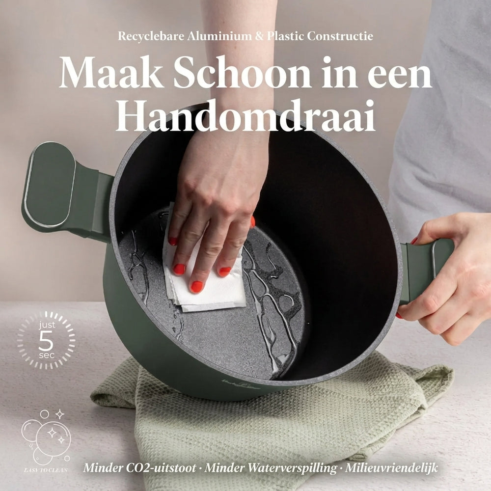 BerlingerHaus Topfset Matt Grün 11-Teilig - Kochtopf ø 20, 24, 28 cm, Bratpfanne ø 24, 28 cm & Stielkasserolle ø 16 cm - Geeignet für alle Wärmequellen