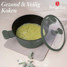 BerlingerHaus Topfset Matt Grün 11-Teilig - Kochtopf ø 20, 24, 28 cm, Bratpfanne ø 24, 28 cm & Stielkasserolle ø 16 cm - Geeignet für alle Wärmequellen