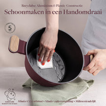 BerlingerHaus Topfset Nordic Matt Bordeaux 7-teilig - Kochtopf ø 20, 24, 28 cm, Bratpfanne ø 20 & 24 cm - Geeignet für alle Wärmequellen
