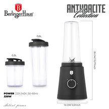 BerlingerHaus Smoothie-Maker to Go Matt Anthrazit - Inklusive 2 Becher - 320W
