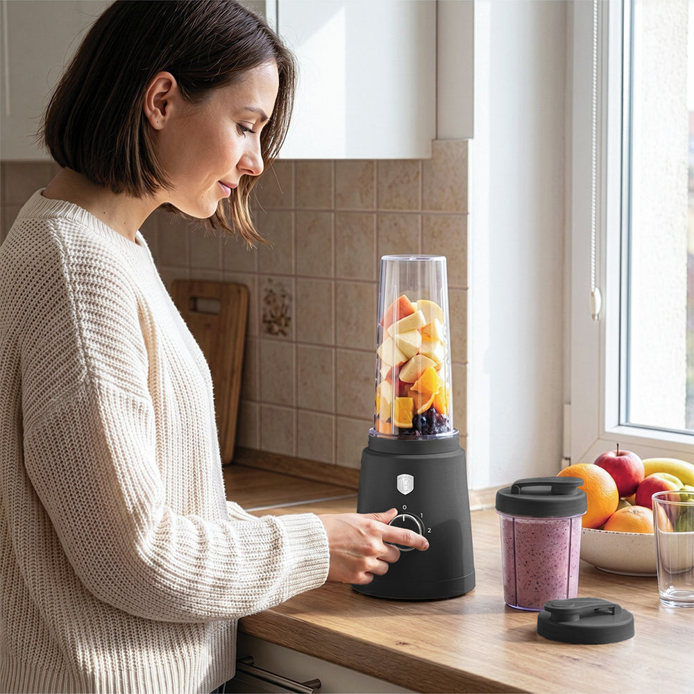 BerlingerHaus Smoothie-Maker to Go Matt Anthrazit - Inklusive 2 Becher - 320W