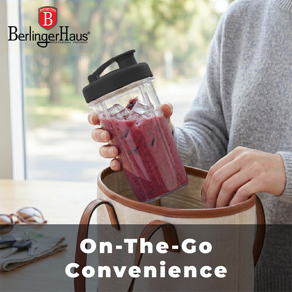 BerlingerHaus Smoothie-Maker to Go Matt Anthrazit - Inklusive 2 Becher - 320W
