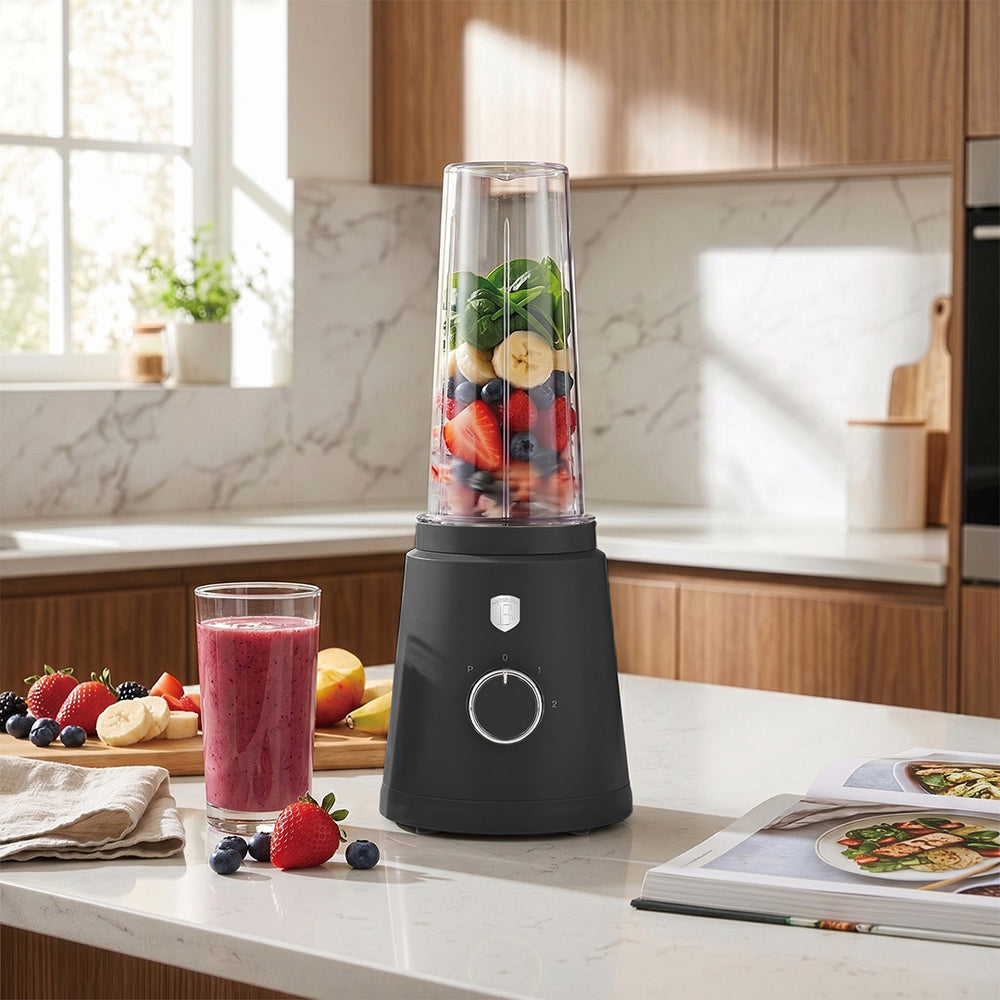 BerlingerHaus Smoothie-Maker to Go Matt Anthrazit - Inklusive 2 Becher - 320W