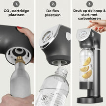 BerlingerHaus Wassersprudler Matt Anthrazit - Barometer - Inklusive 2 Flaschen