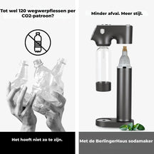 BerlingerHaus Wassersprudler Matt Anthrazit - Barometer - Inklusive 2 Flaschen