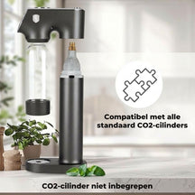 BerlingerHaus Wassersprudler Matt Anthrazit - Barometer - Inklusive 2 Flaschen